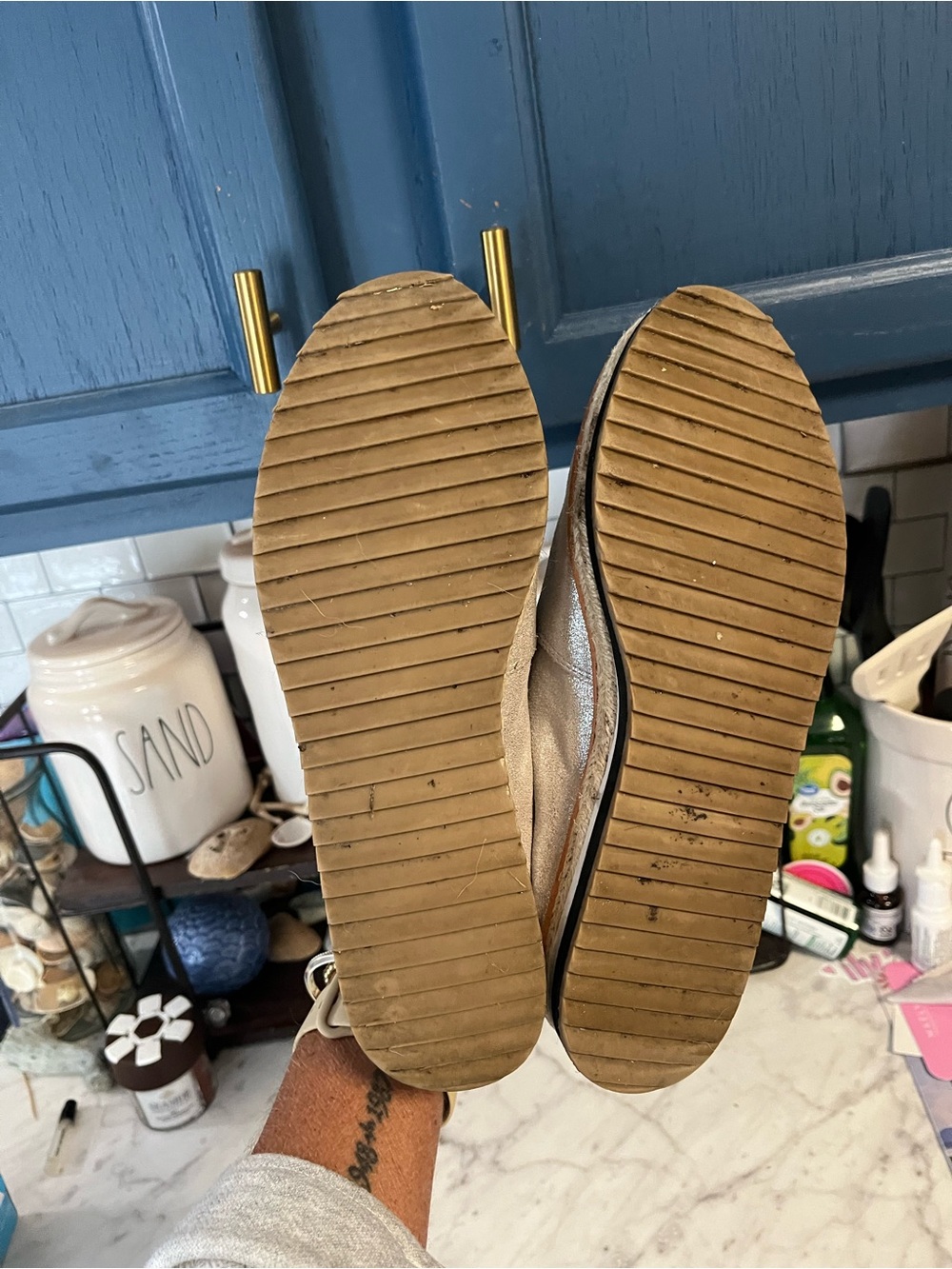 Silver/gold Slip-On Crown Vintage Espadrille Loafers Womens 8 - Picture 7 of 7